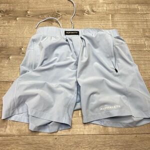 Alphalete Shorts Infinity Mens XL Light Blue Lined Polyester Training Athletic